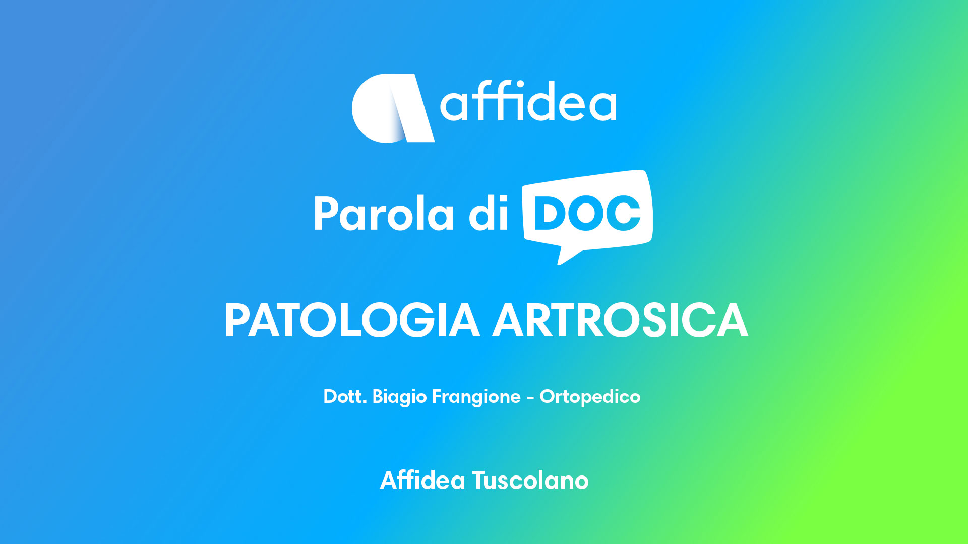 La patologia artrosica